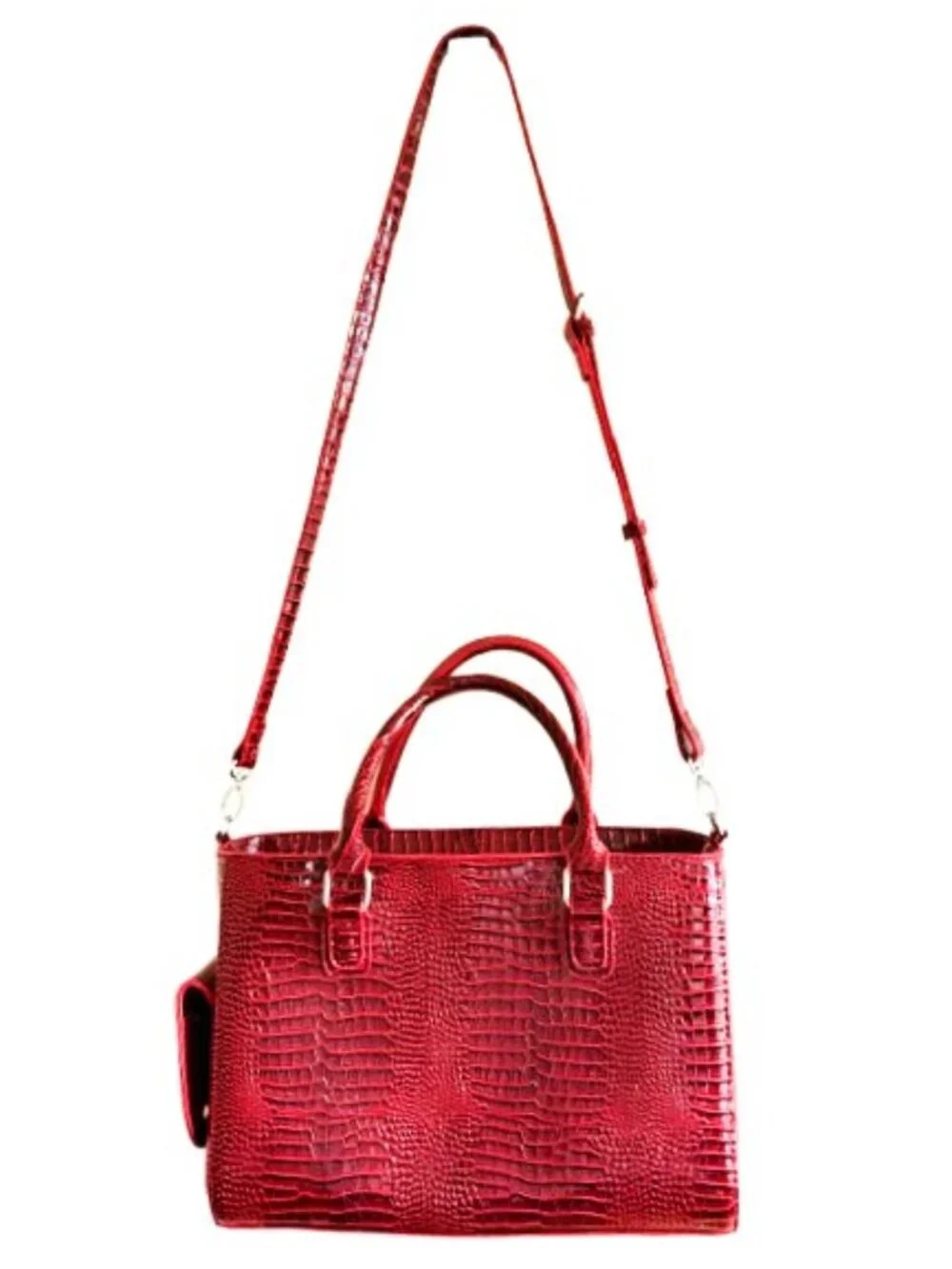 Primeware Burgundy Faux Croc Insulated Wine Dispenser Tote sans bladder